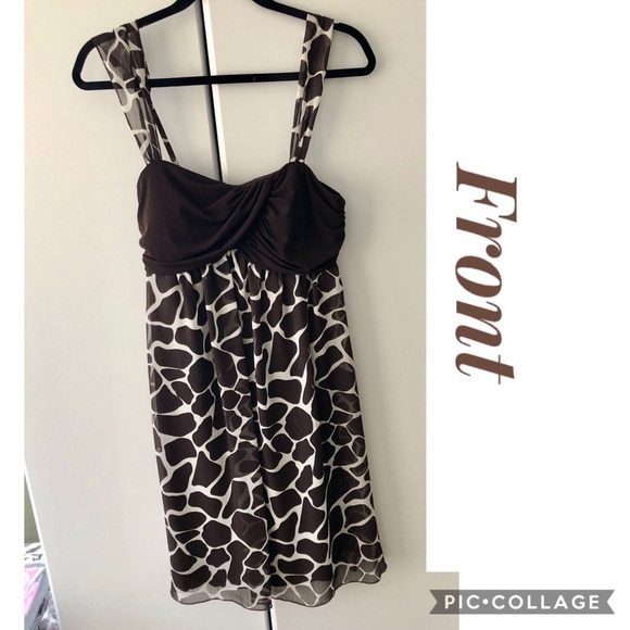 Cute Brown & White Giraffe Print Dress - Picture 2 of 4